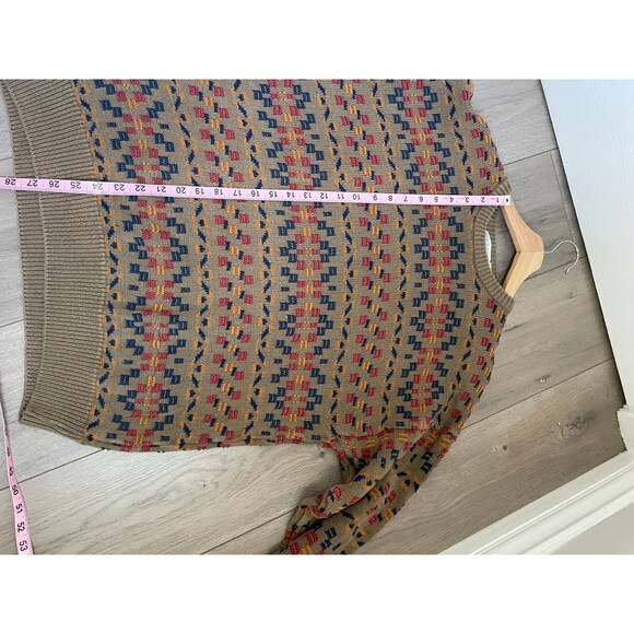 VTG Claiborne Sweater Mens XL Multicolor Striped Grandpa Cosby Pullover Cotton - Picture 2 of 5